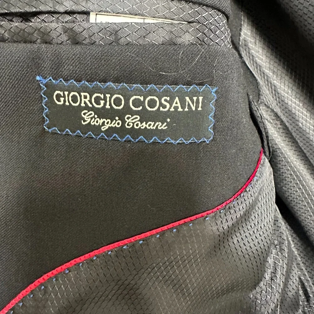 Giorgio Cosani RM3 Hand‎ Tailored Luxury Fine Wool Blazer Dark Black Size 42